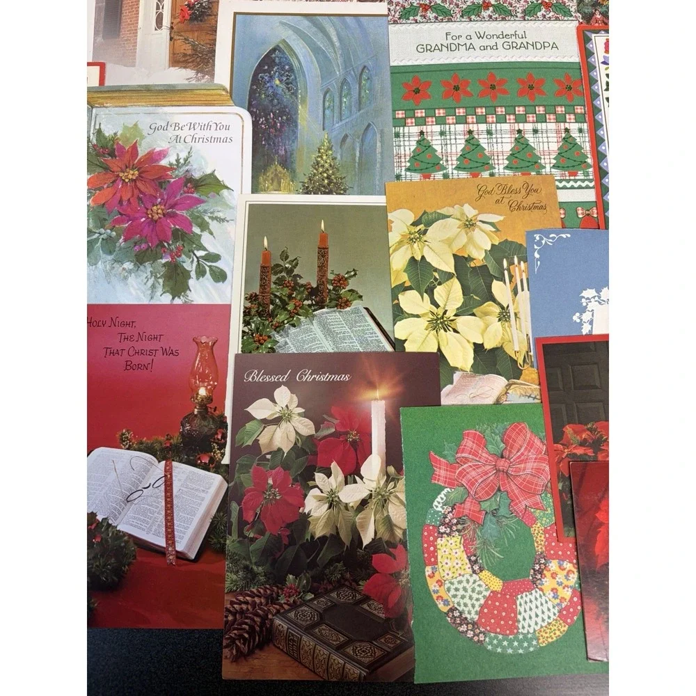 Vintage Christmas Cards Fronts ONLY Traditional Scrapbooking Decoupage Lot 50+